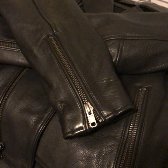 Wilsons Leather Black Biker Jacket - Picture 12 of 16
